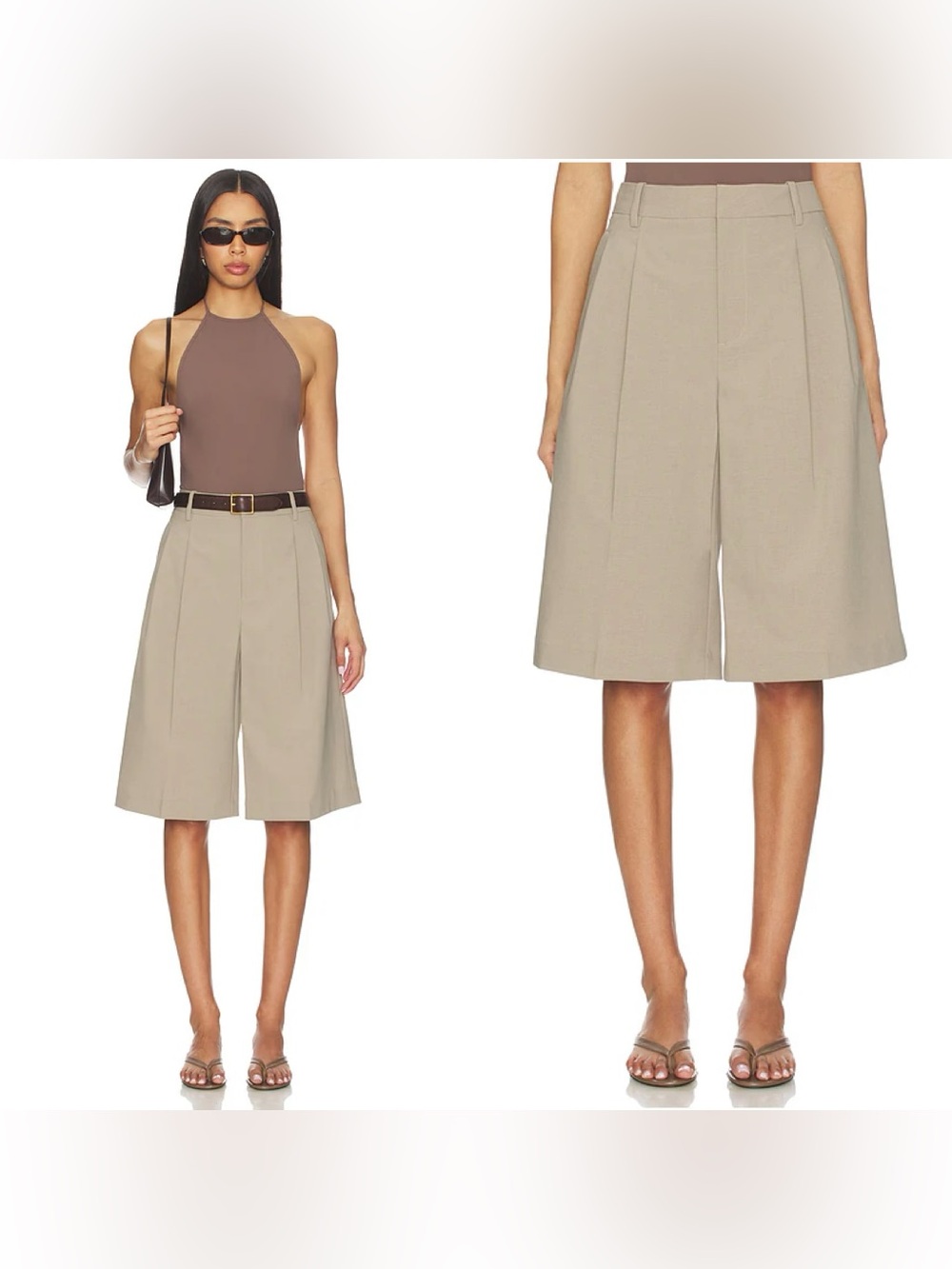 EAVES Colby Long Bermuda short in Taupe